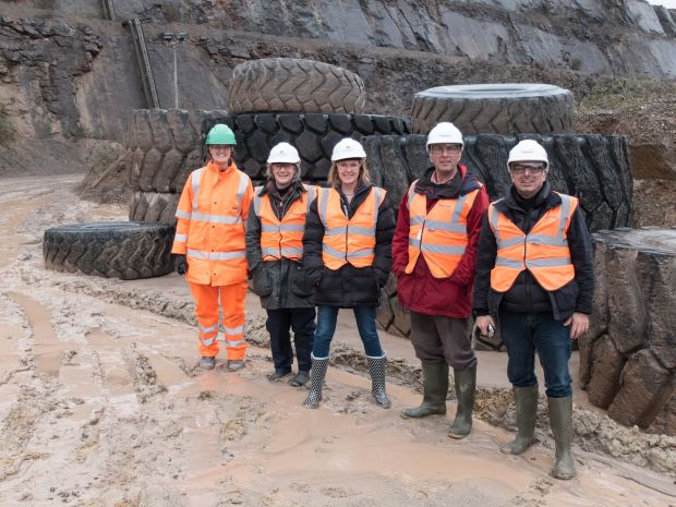 'step in stone' artistes reccy trip to Fairy Cave Quarry and Whatley Quarrey